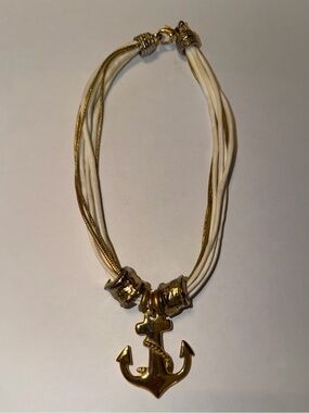 Vintage Runway Gold-Tone Chunky Anchor Rope Neckkace